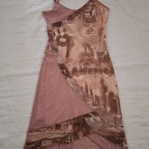 Elegant Pink Asymmetrical Dress